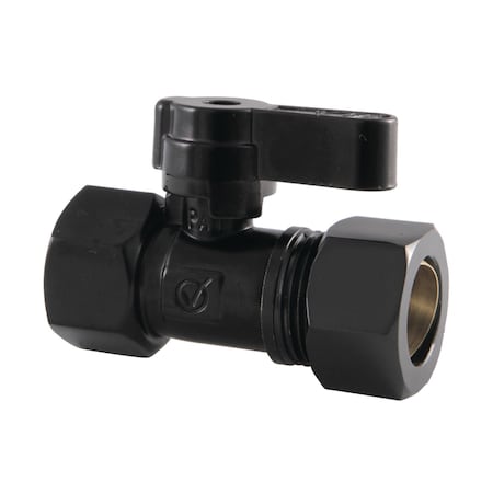 Kingston Brass KF4515MB 1/2-Inch IPS X 5/8-Inch OD Comp Straight Stop Valve, Matte Black KF4515MB